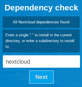 Установка Nextcloud. Проверка зависимостей и выбор каталога